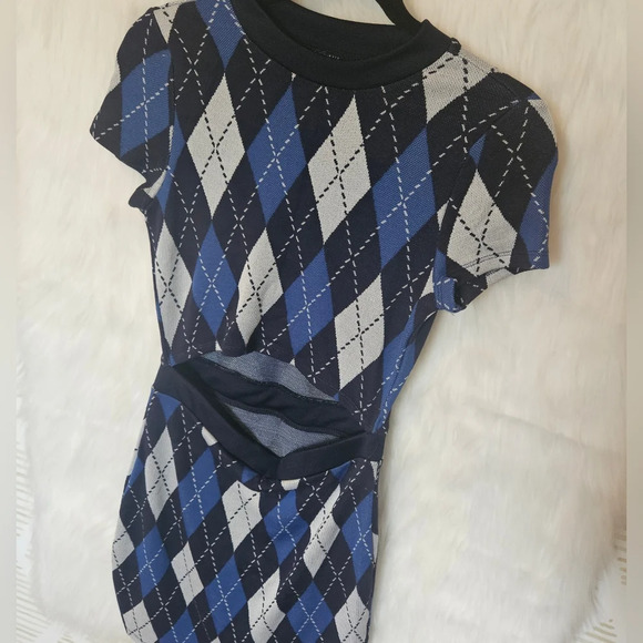 H&M Divided Argyle Cut Out Mini Dress - Picture 2 of 8
